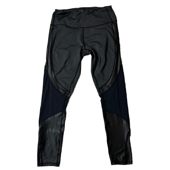 BCBG MAXAZRIA Charcoal Grey Leggings with Black Details at Bottom of Leg - Picture 1 of 5